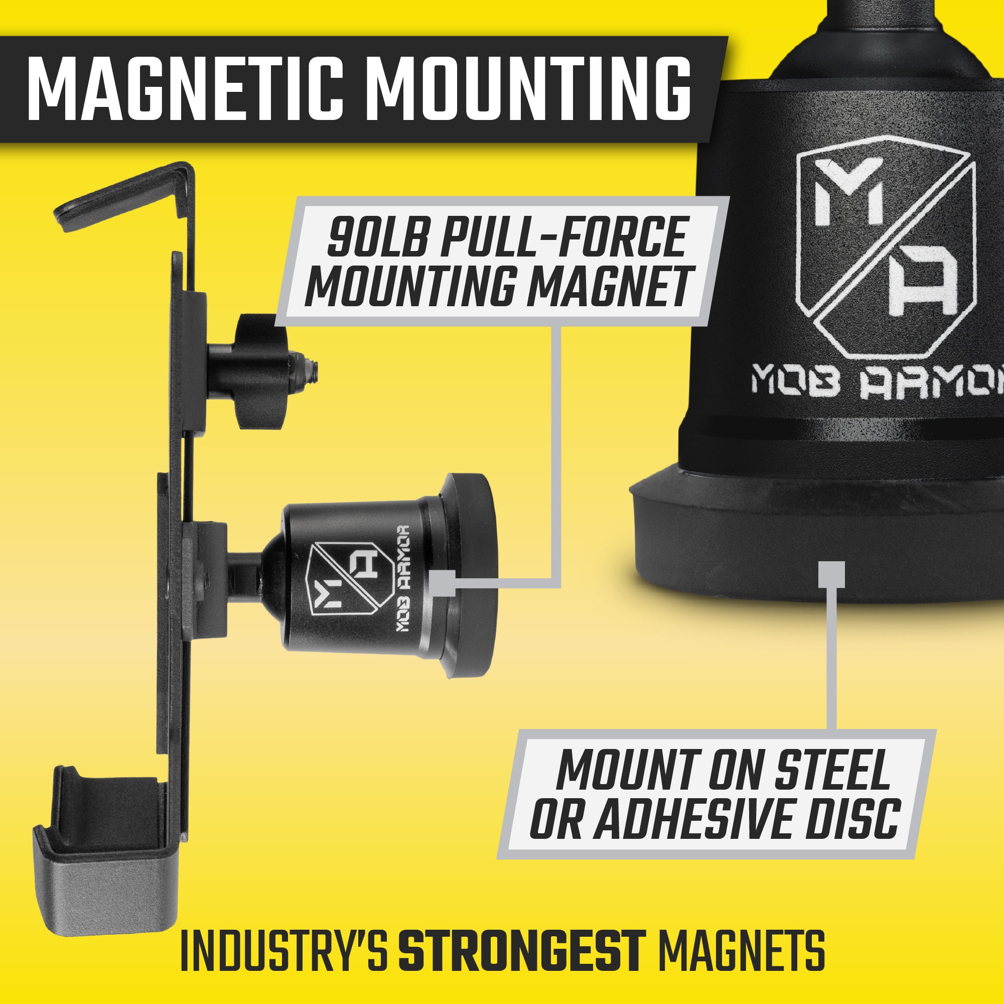 Mob Mount Magnetic - Phone Cradle for Dashboards & Closed Cab Vehicles