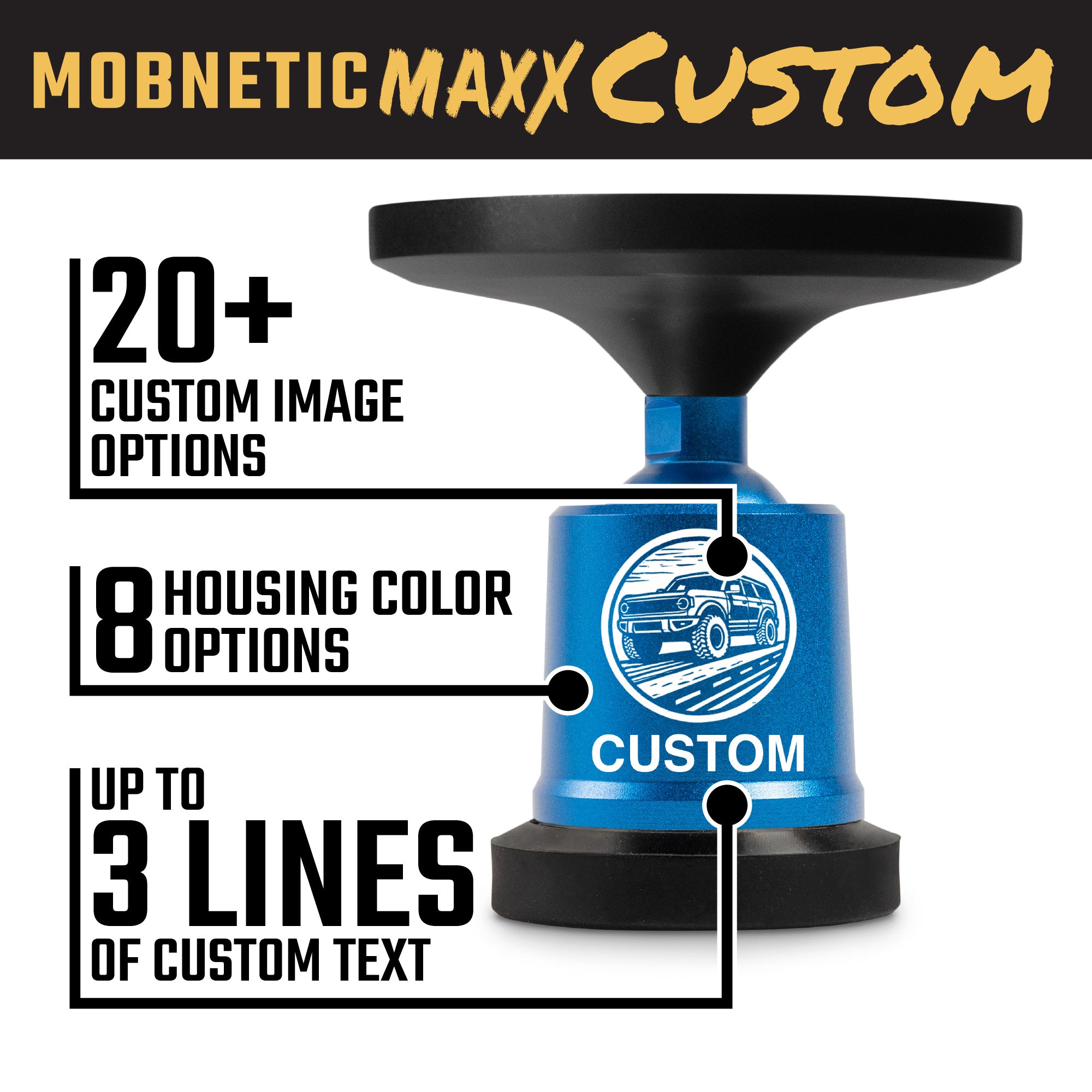 MobNetic Maxx Custom | Laser-Engraved, Personalized Phone Mount