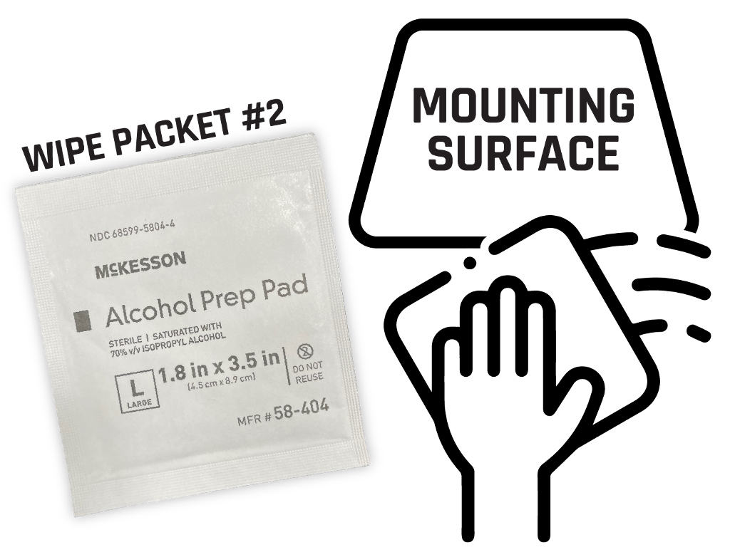 clean phone or case surface with wipe packet #2
