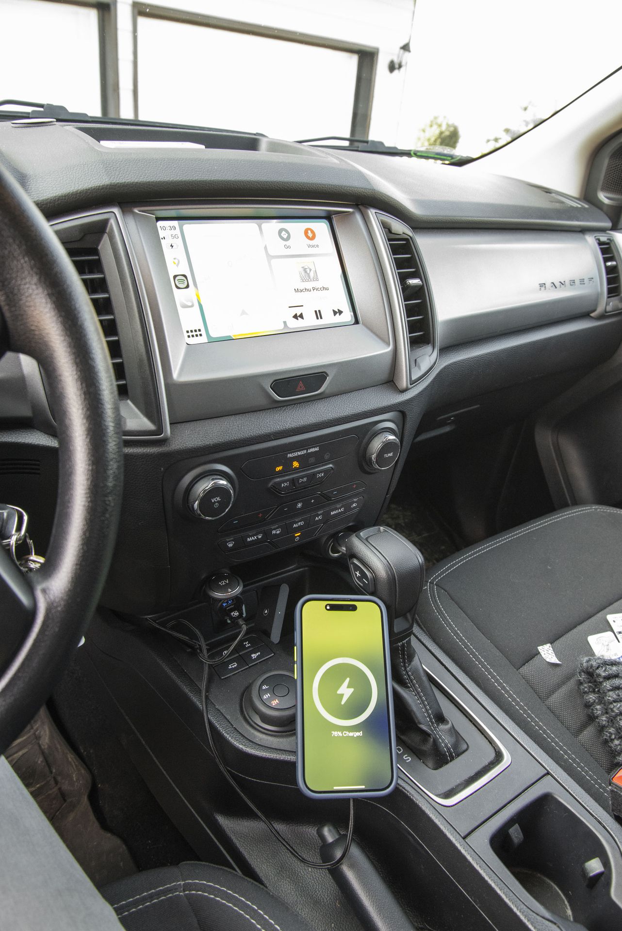 phone charging on Mob Armor mount inside vehicle