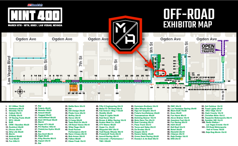 Mint 400 Exhibitor Map