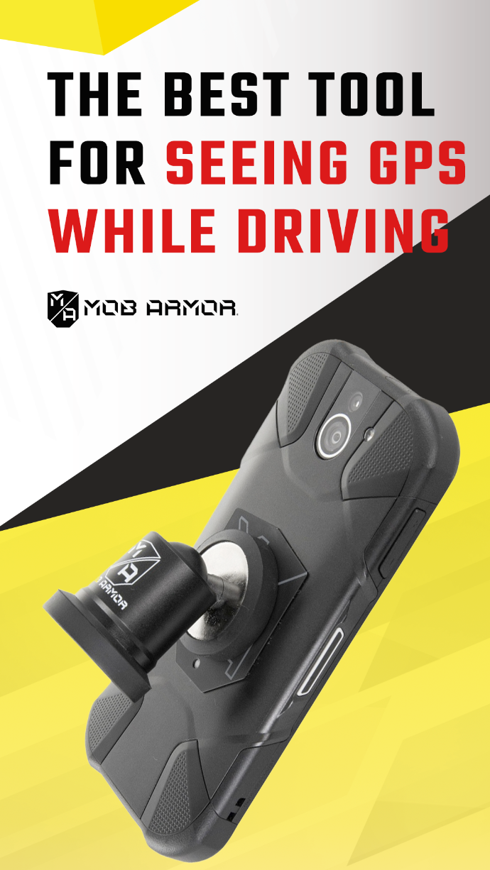 Mob Armor GPS phone holder advertisement